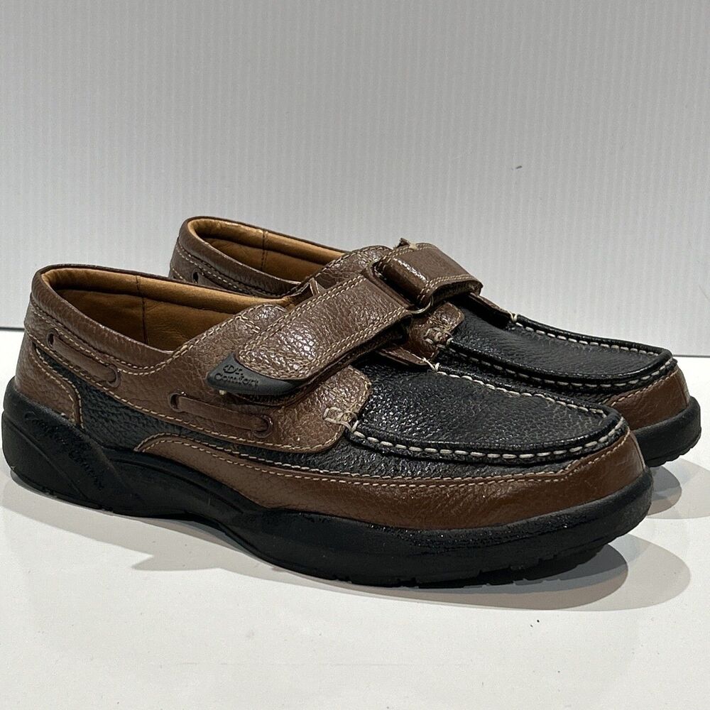 Dr Comfort Shoes 9 Wide Mike Casual Loafer Brown & Black Leather Diabetic Ortho